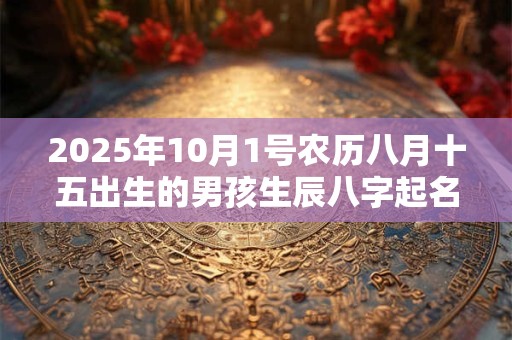 2025年10月1号农历八月十五出生的男孩生辰八字起名