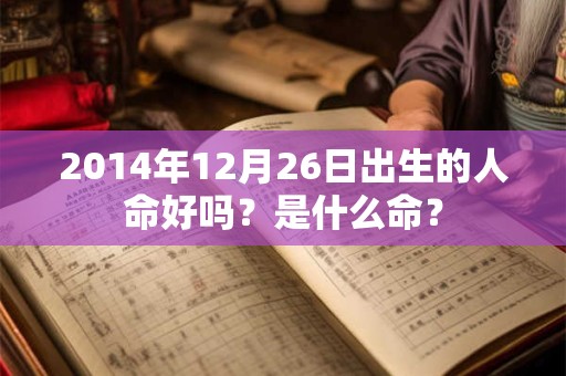 2014年12月26日出生的人命好吗？是什么命？
