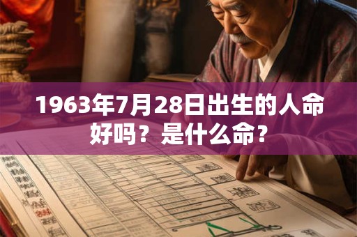 1963年7月28日出生的人命好吗？是什么命？