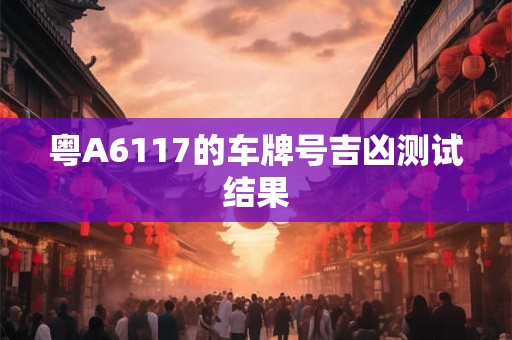粤A6117的车牌号吉凶测试结果