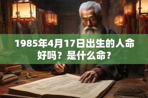 1985年4月17日出生的人命好吗？是什么命？