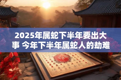 2025年属蛇下半年要出大事 今年下半年属蛇人的劫难 2025年属蛇下半年要出大事 今年下半年属蛇人的劫难