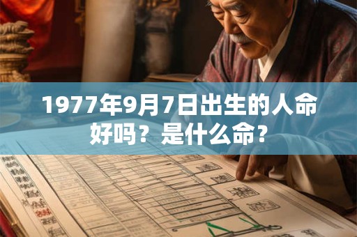 1977年9月7日出生的人命好吗？是什么命？