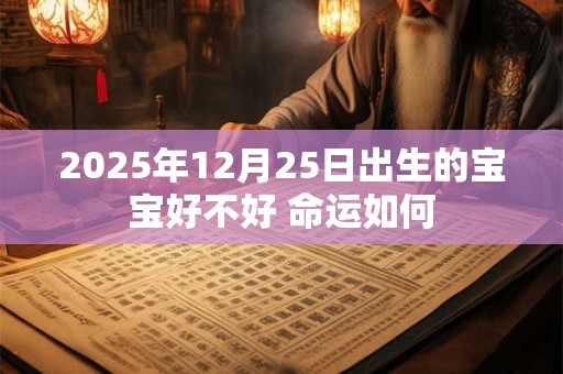 2025年12月25日出生的宝宝好不好 命运如何