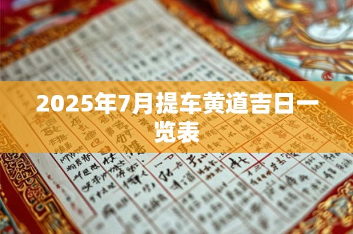2025年7月提车黄道吉日一览表