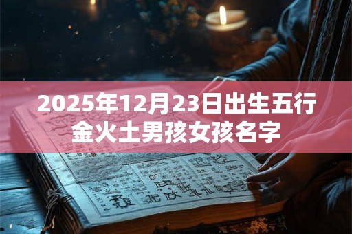2025年12月23日出生五行金火土男孩女孩名字