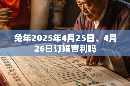 兔年2025年4月25日、4月26日订婚吉利吗