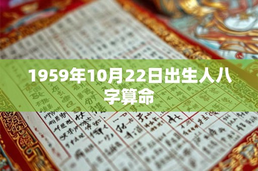 1959年10月22日出生人八字算命