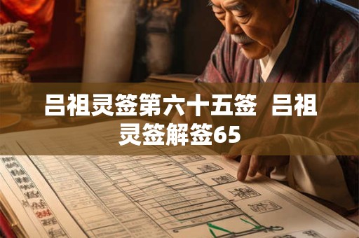 吕祖灵签第六十五签  吕祖灵签解签65