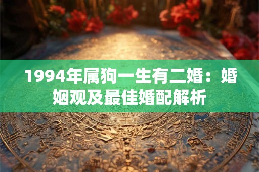 1994年属狗一生有二婚：婚姻观及最佳婚配解析