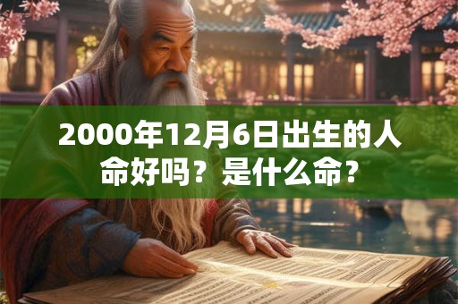 2000年12月6日出生的人命好吗？是什么命？
