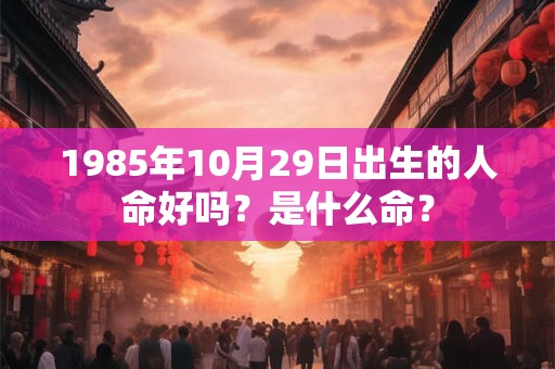 1985年10月29日出生的人命好吗？是什么命？