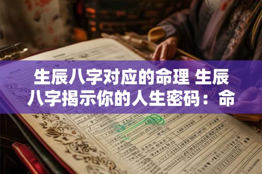 生辰八字对应的命理 生辰八字揭示你的人生密码:命理详解 生辰八字对应的命理 生辰八字揭示你的人生密码:命理详解