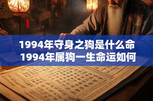 1994年守身之狗是什么命 1994年属狗一生命运如何