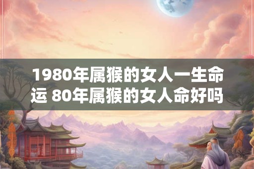 详细阅读:1980年属猴的女人一生命运 80年属猴的女人命好吗 1980年属猴的女人一生命运 80年属猴的女人命好吗