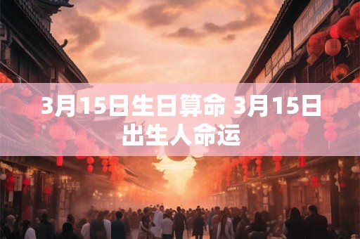 3月15日生日算命 3月15日出生人命运