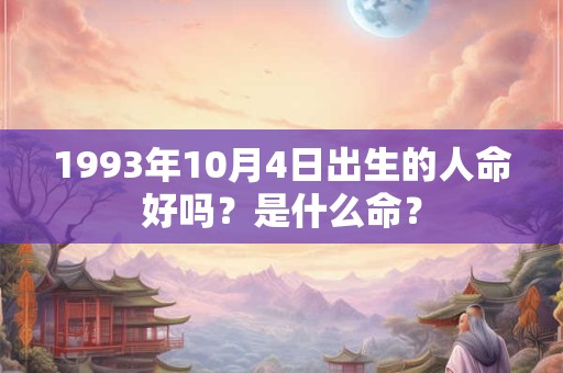 1993年10月4日出生的人命好吗？是什么命？