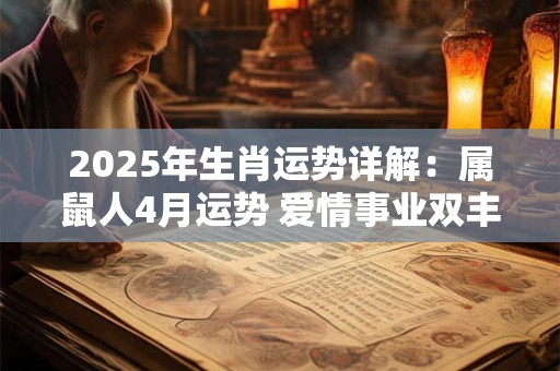 2025年生肖运势详解：属鼠人4月运势 爱情事业双丰收