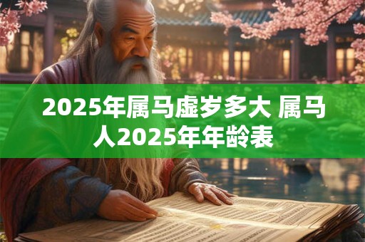 2025年属马虚岁多大 属马人2025年年龄表