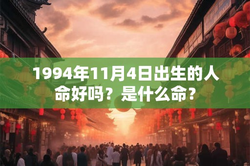 1994年11月4日出生的人命好吗？是什么命？