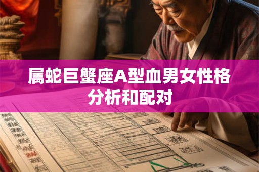 属蛇巨蟹座A型血男女性格分析和配对