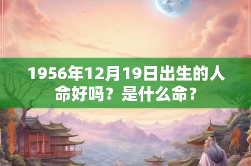 1956年12月19日出生的人命好吗？是什么命？
