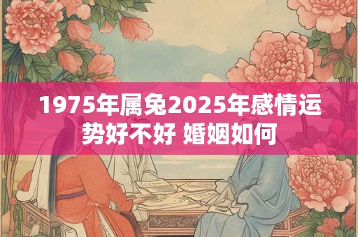 1975年属兔2025年感情运势好不好 婚姻如何