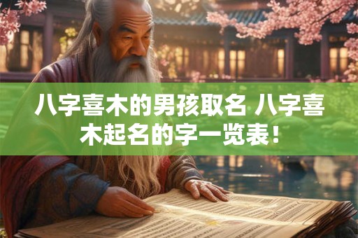 八字喜木的男孩取名 八字喜木起名的字一览表！
