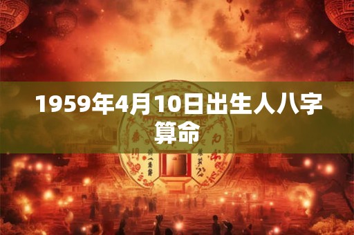 1959年4月10日出生人八字算命