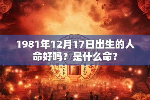 1981年12月17日出生的人命好吗？是什么命？