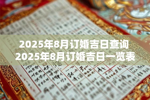 2025年8月订婚吉日查询 2025年8月订婚吉日一览表