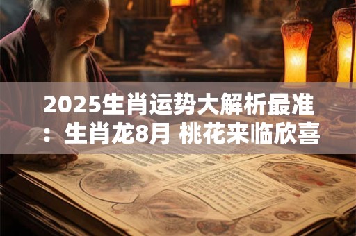 2025生肖运势大解析最准：生肖龙8月 桃花来临欣喜悦幸福