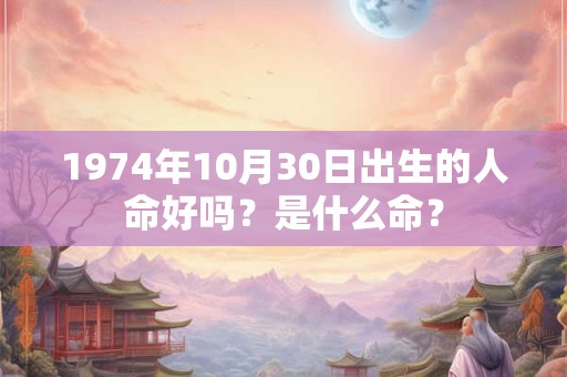 1974年10月30日出生的人命好吗？是什么命？