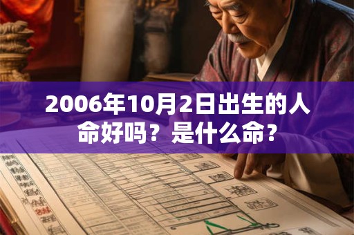 2006年10月2日出生的人命好吗？是什么命？