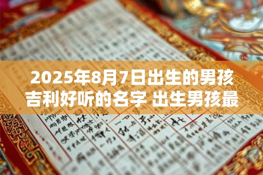 2025年8月7日出生的男孩吉利好听的名字 出生男孩最佳取名合集
