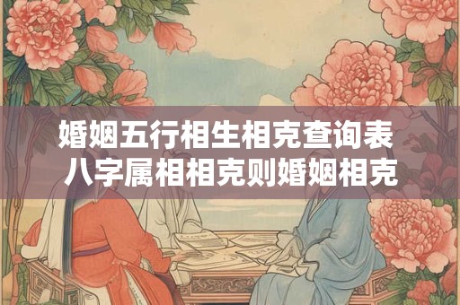 婚姻五行相生相克查询表 八字属相相克则婚姻相克