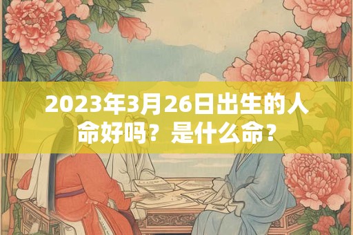 2023年3月26日出生的人命好吗？是什么命？