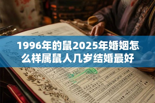 1996年的鼠2025年婚姻怎么样属鼠人几岁结婚最好