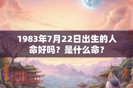 1983年7月22日出生的人命好吗？是什么命？