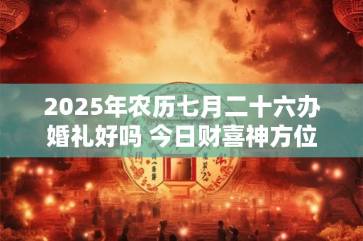 2025年农历七月二十六办婚礼好吗 今日财喜神方位