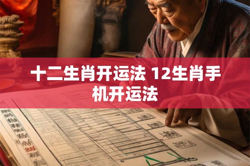 十二生肖开运法 12生肖手机开运法