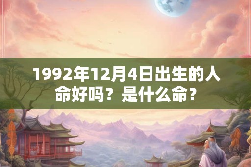 1992年12月4日出生的人命好吗？是什么命？