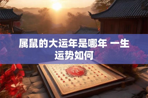 属鼠的大运年是哪年 一生运势如何
