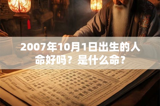 2007年10月1日出生的人命好吗？是什么命？