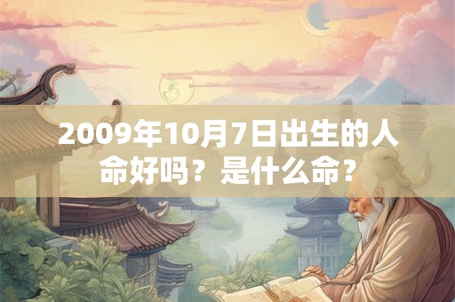 2009年10月7日出生的人命好吗？是什么命？
