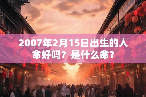 2007年2月15日出生的人命好吗？是什么命？