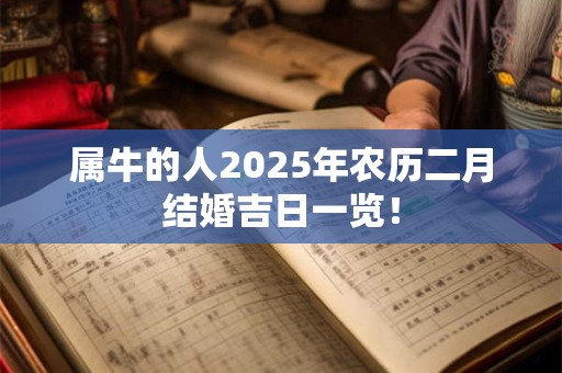 详细阅读:属牛的人2025年农历二月结婚吉日一览! 属牛的人2025年农历二月结婚吉日一览!