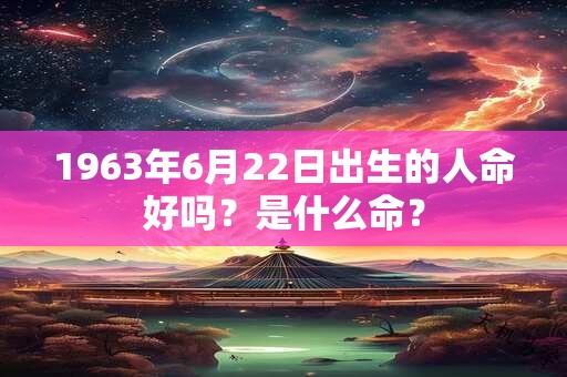1963年6月22日出生的人命好吗？是什么命？