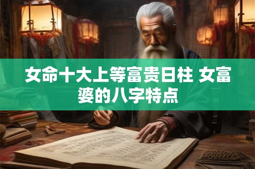 女命十大上等富贵日柱 女富婆的八字特点