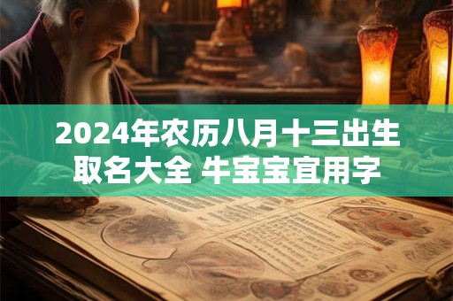 2024年农历八月十三出生取名大全 牛宝宝宜用字